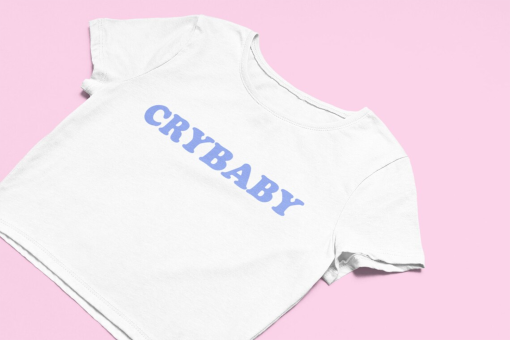 Cry Baby Crop Top | Flowy Fit Crop Top| Y2K Clothing | Graphic Shirt | Cute Gift | Y2K Crop Top | Gift for Girlfriend | Funny Crop Top