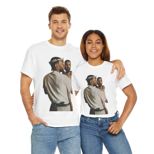 Kendrick Lamar Holding Baby Drake Unisex Cotton T-Shirt | Not Like Us | Euphoria | Meet the Grahams | Family Matters | BBL Drizzy | Liar