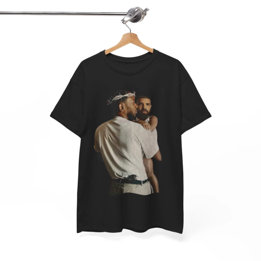 Kendrick Lamar Holding Baby Drake Unisex Cotton T-Shirt | Not Like Us | Euphoria | Meet the Grahams | Family Matters | BBL Drizzy | Liar