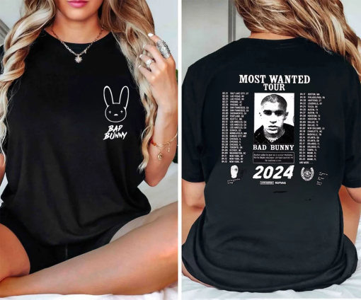 Bad Bunny Most Wanted Tour 2024 Shirt,Sweatshirt,Bad Bunny Tour TShirt,Bad Bunny Merch,Bad Bunny Fan Outfit,Bad Bunny Shirt,Gift for Mom