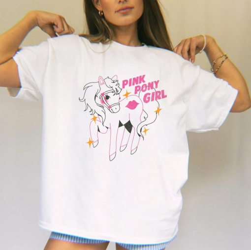 Pink Pony Girl T-shirt – Pink Pony Club – Comfort Colors Cotton Tee