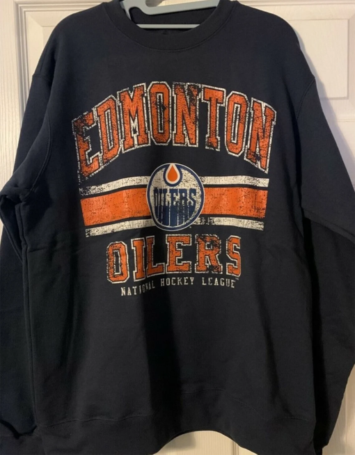 Vintage Edmonton Oilers Sweatshirt, Oilers Tee, Edmonton Oilers Hockey Shirt, Hockey Fan Shirt, Edmonton Hockey Shirt, Edmonton Oilers Fan