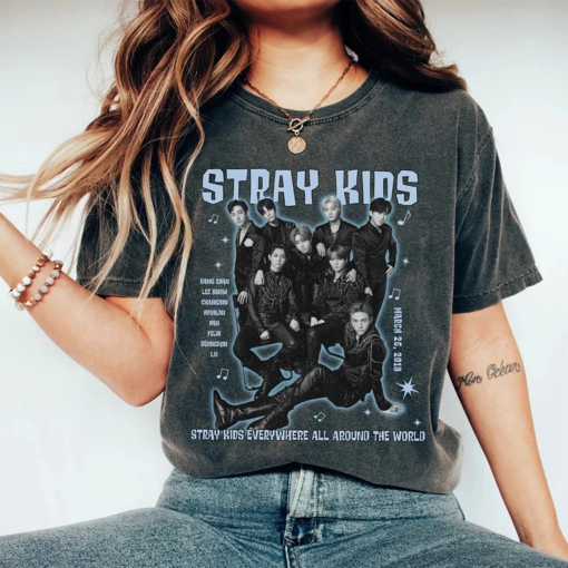 Comfort Colors® Stray Kids Shirt, SKZOO Characters Sweatshirt, Stray Kids World Tour 2024 Shirt, Bang Chan shirt, Han, Changbin, Hyunjins