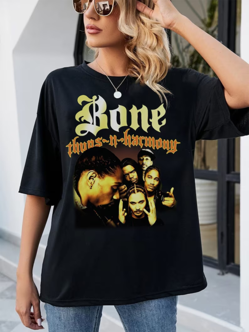 Bone Thugs-N-Harmony Unisex Shirt rapper Bizzy Bone, Wish Bone, Layzie Bone, Krayzie Bone, Flesh-n-Bone.