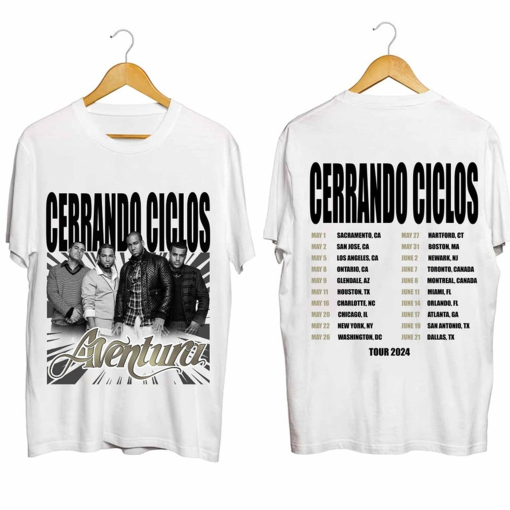 Two-sided Aventura Tour Shirt, Aventura Bachata Graphic Shirt, Aventura Concert Group Shirt, Romeo Santos Shirt, Unisex Shirt