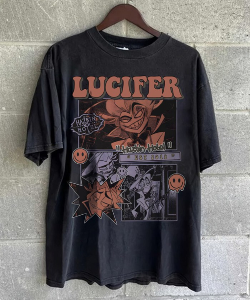 Lucifer Morningstar Characters Hoodie, Lucifer Hazbin Hotel Shirt, Hazbin Hotel T-shirt, Lucifer Vivziepop Shirt, Lucifer Cartoon Sweatshirt