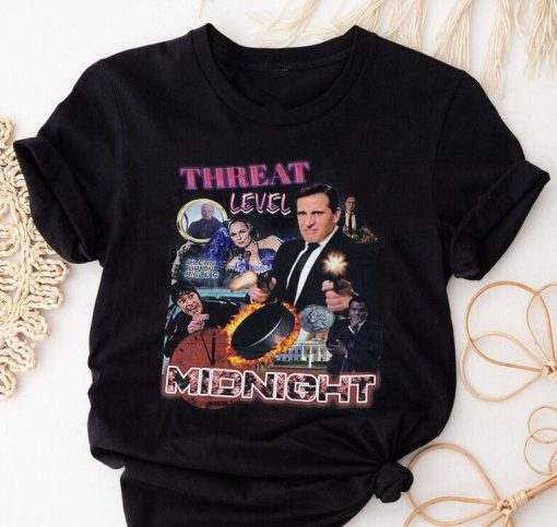 Retro Office Graphic Tee, Vintage Unisex Classic T-Shirt, Comfort Colors Shirt, Threat Level Midnight Vintage Tshirt