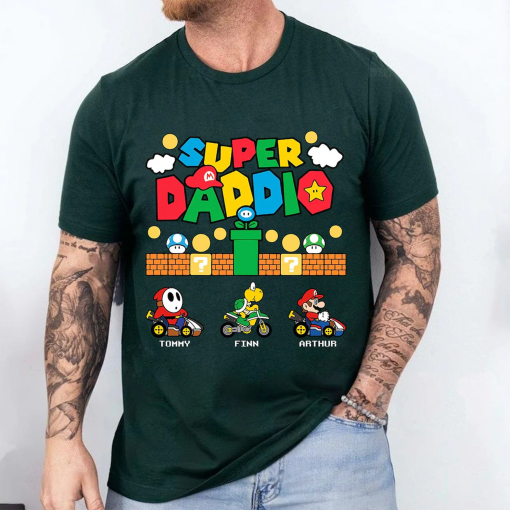 Custom Super Daddio Shirt, Personalized Shirt Gift For Father’s Day, Personalized Daddio T-Shirt, Mothers Day Gift Tshirt, Gamer Dad T Shirt