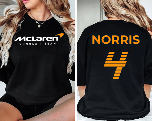 Lando Norris Formula One Sweatshirt, Lando Norris Shirt, F1 Two Sides Shirt, Lando Norris 4, F1 Shirt Lando Norris, F1 Shirt, F1 T shirt