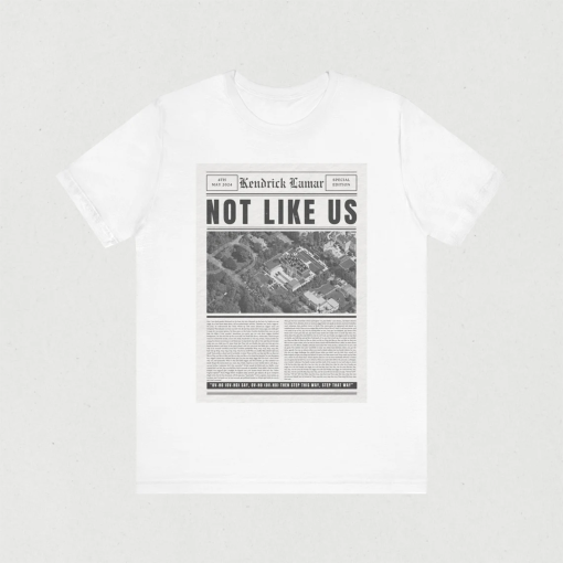 Kendrick Lamar They Not Like Us T Shirt, Vintage Newspaper Lyric, KDot, Kendrick Lamar Shirt, Euphoria, Hip Hop Merch, Vintage Rap Tee