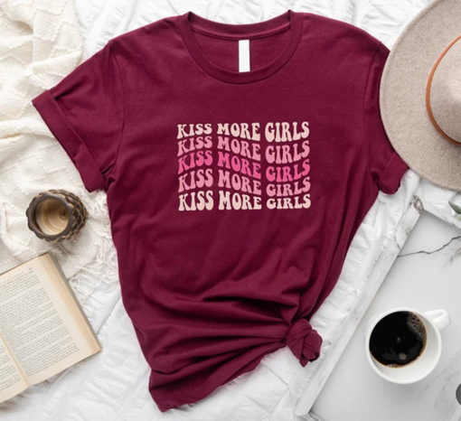 LGBTQ Shirt, Kiss More Girls Shirt, Gay Pride Shirt, Lesbian Shirt, Queer Girls Tee, Pride Shirt Women, LGBT Lesbian Shirt, Lesbian Clothing