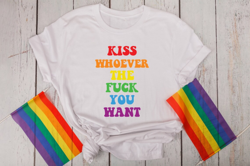 Kiss Whoever the F you want, LGBQT Shirt, Pride Month Shirt, LGBT Shirt, Rainbow Shirt, Retro Frog Shirt, Gay Pride Trendy T-shirt, UNISEX