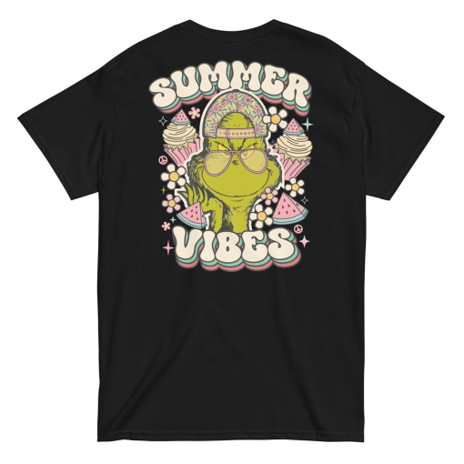 Summer Vibes Shirt, Trendy Summertime Tee, Funny Green Guy Vibing, Retro, Trending, Meme, Beach Bum, Vacation Shirts, Floral, Watermelon