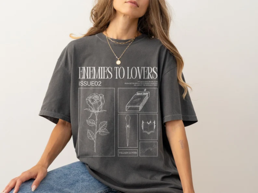 Enemies to Lovers Shirt Morally Grey Shirt Romantasy Shirt Retro Reader Hoodie Hot Girls Read Spicy Booktok Merch In My Bookish Era Smut Tee