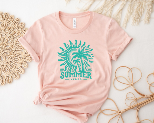 Summer Vibes Shirts, Boho Shirts, Beach shirts, Summer Shirt, Birthday Gift, Girl Friends, Shirt for Women, Mother’s Day Shirt for Mother