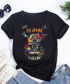 Def Leppard Siagntures Guitar T-Shirt, Def Leppard…