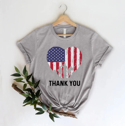 Memorial Day Shirt, Thank You Veterans Shirt, Patriotic American Flag Shirt, Army Shirt, Heart Memorial Day Shirt, American Flag Heart Shirt