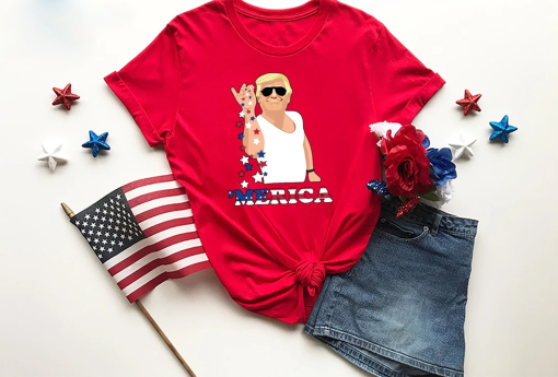 Trump ‘Merica T-Shirt, Funny 4th of July Shirt, Trump Star Sprinkling Tee, America Great Again Tee, Funny Trump Shirt, Trump Campaign Shirt