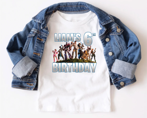 Personalized Kids Birthday Boy Shirt | Family Matching Video Game Birthday Theme | Raven For-Nite Birthday Boy Tee Fort Night Birthday Shirt