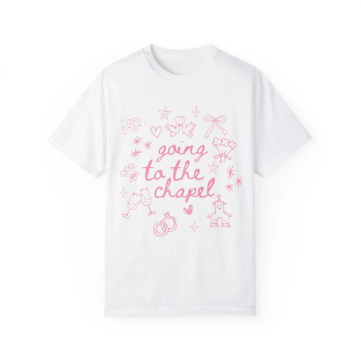 Going to the Chapel Comfort Colors Tshirt, Coquette Bachelorette, Bride Tshirt, Just Engaged Shirt, Gifts for Newly Engaged