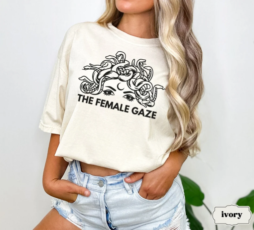 Comfort Colors Medusa Shirt, The Female Gaze Feminist Tee, Witchy Woman, Mystical Edgy Snake Tshirt, Greek Mythology, Dark Academia