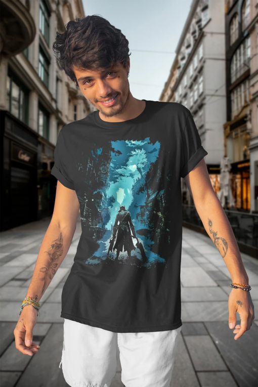 The Hunt is On in Yharnam Unisex Graphic Tee