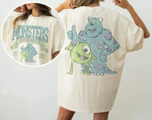 Two-Sided Vintage Monsters University Comfort Colors Shirt, Monster Inc Shirt, Mike and Sully Shirt, Pixar Movie Shirt, Disney Family Shirts