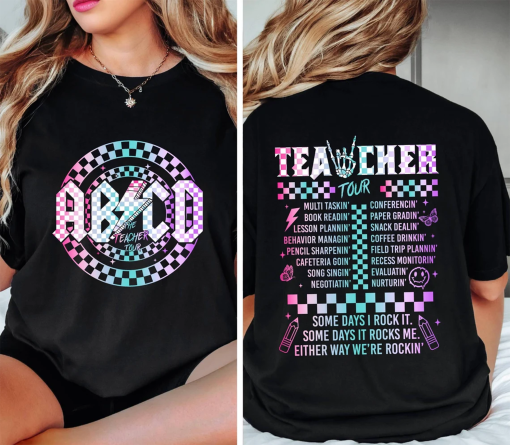 Retro Teacher Tour Comfort Colors Shirt gift for Teacher, ABCD Teacher Tour Shirt, End of Year Shirt, Teacher Gift, Back To School Shirt