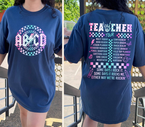 Retro Teacher Tour Comfort Colors Shirt gift for Teacher, ABCD Teacher Tour Shirt, End of Year Shirt, Teacher Gift, Back To School Shirt