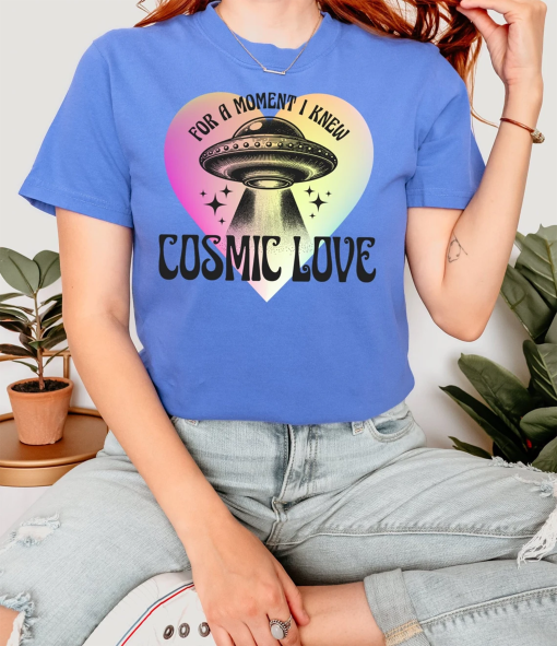 For A Moment I Knew Cosmic Love Down Bad Tshirt Heart UFO Eras Tour Outfit Shirt Tortured Poets Department TTPD Shirt Retro Graphic Tee