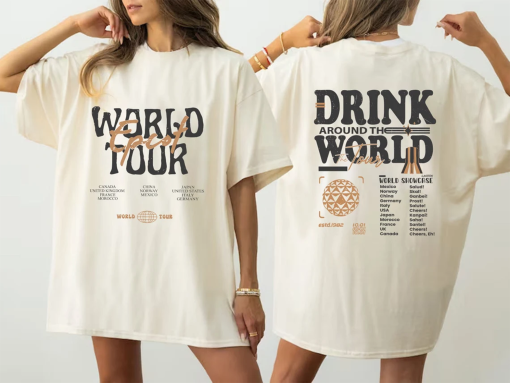 Epcot World Tour Shirt, Drink Around The World Shirt, Disney Group Trip Shirt, Retro Disneyland Epcot Shirt, Epcot Disneyworld Shirt