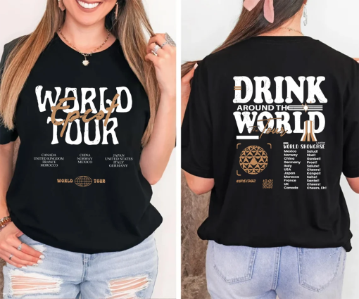 Epcot World Tour Shirt, Drink Around The World Shirt, Disney Group Trip Shirt, Retro Disneyland Epcot Shirt, Epcot Disneyworld Shirt