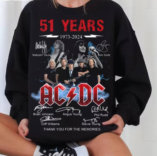 New Rare Acdc Band Shirt, Rock And Roll Inspirational Unisex Hoodie Crewneck