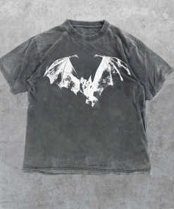 Bat Y2k T-Shirt, Vintage 90s Style Bat…