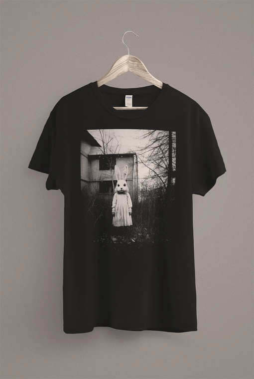 Scary Rabbit Doll T-Shirt | Weirdcore Halloween Horror Clothes | Gothic Horror Aesthetic Clothing | Creepy Spooky Vibes Shirt