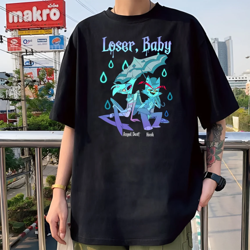 Loser Baby Shirt Angel Dust & Husk TShirt Angel Dust Hazbin Hotel Husk Hazbin Hotel Hazbin Hotel Unisex T-shirt Sweatshirt Hoodie