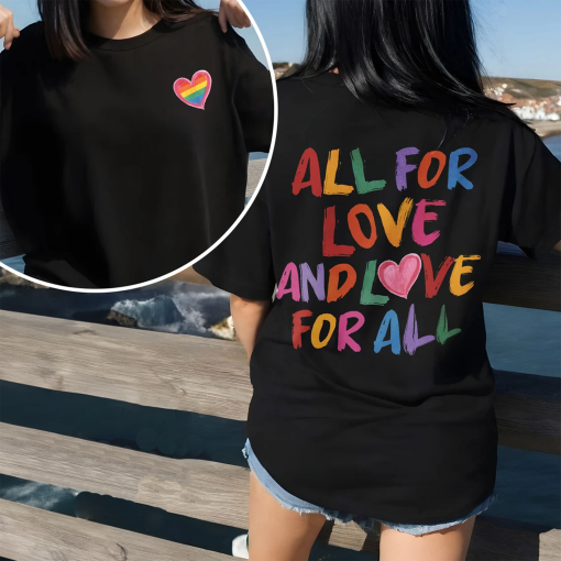 All For Love And Love For All Comfort Colors Shirt, Pride Month LGBTQ TShirt, Pride Ally Era Shirts, Gay Pride Month, LGBT Gift For Friend