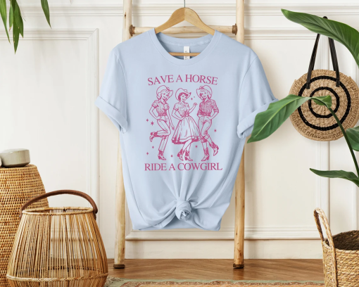 Comfort Colors Vintage Lesbian Shirt, Save A Horse Ride A Cowgirl Shirt, Funny Lesbian Tee, Lesbian Pride Shirt, Western Shirt, Sapphic Tee.