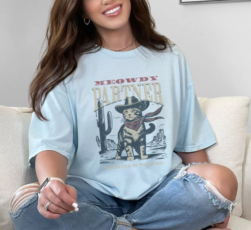 Meowdy Partner Cowboy Cat Shirt, Vintage Cowboy Shirt, Funny Cowboy Cat Shirt