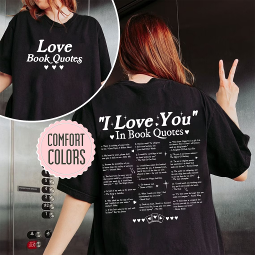 Different Ways Say I Love You In Book Quotes Shirt, Love You Bookish Tee, Aesthetic Love You Tshirt, Trendy Book Lover Quotes