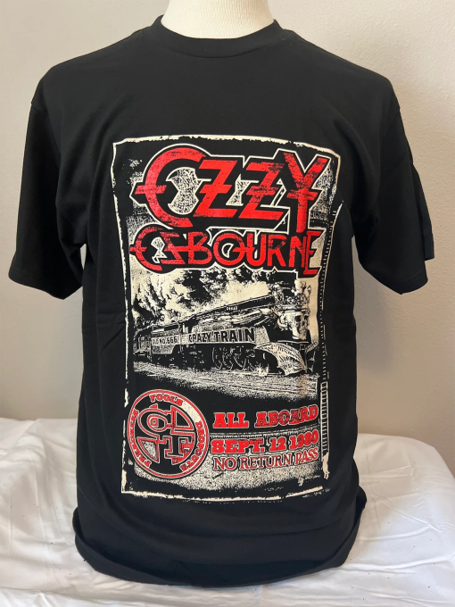 Crazy train Vintage print rock band shirt 1980