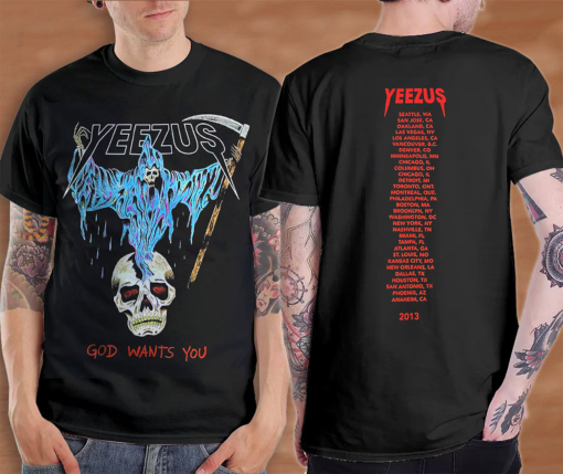 Yeezus Tour Reaper Skull Shirt Kanye West Vintage Tee Shirt Kanye Shirt Yeesuz shirt Kanye West shirt, Kanye West Merch