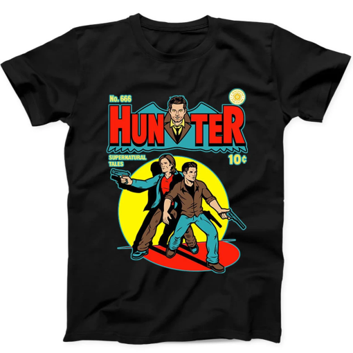 Hunter Comic Supernatural Best Seller Funny Meme Men Women Fashion Top Retro Gift Tee Black T Shirt 4