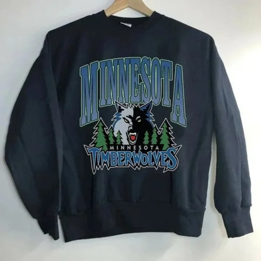 Vintage Minnesota Basketball Shirt, Timberwolves Basketball 2024 NBA Sweatshirt, Minnesota Basketball Hoodie Gift