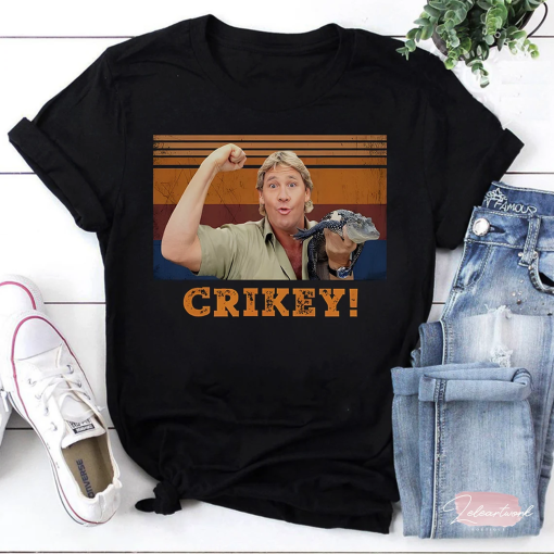 Steve Irwin Animal Lover Crikey Black T-Shirt, Steve Irwin Shirt, Crocodile Hunter Shirt