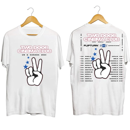 Two Door Cinema Club Tour 2024 Shirt, Two Door Cinema Club 2024 Concert Shirt, Two Door Cinema Club Band Shirt, Gift For Fan