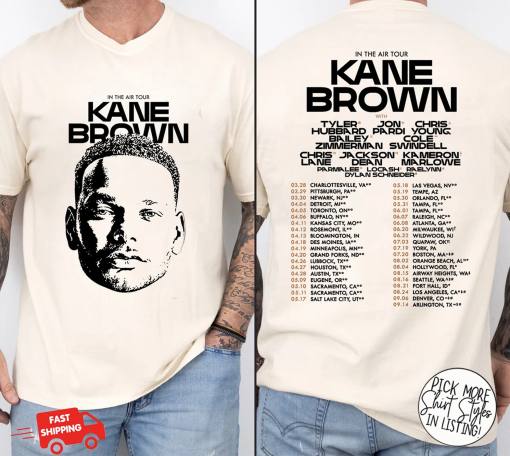 Kane Brown In The Air Tour 2024 Comfort Colors Shirt, Kane Brown Fan Gift Shirt, Kane Brown Merch,Kane Brown Graphic Shirt, Kane Brown Shirt