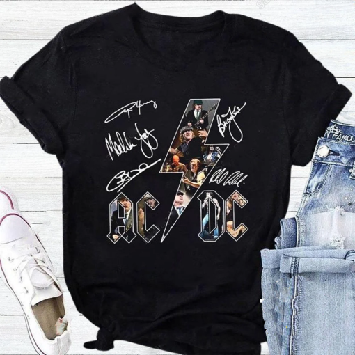 Acdc Band 90S Vintage Shirt, Acdc Signatures Shirt, 2024 Ac Dc Pwr Up World Tour Sweatshirt, Acdc 2024 Tour Shirt, Pwr Up Tour Tee