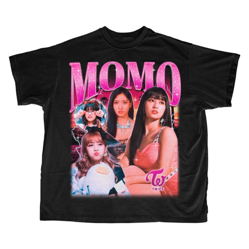 Twice Momo Retro Bootleg T-shirt – Twice Shirt – Kpop Shirt – Kpop Merch – Twice Clothing – Kpop Gift for he and him – Rap Hip hop Tee