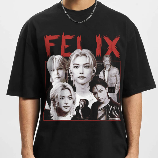 Vintage Felix SKZ Graphic Shirt, Felix Y2K Graphic Shirt, Vintage Felix Kpop Shirt Gift for her, Kpop Tshirt, Kpop merch, Kpop Graphic Shirt